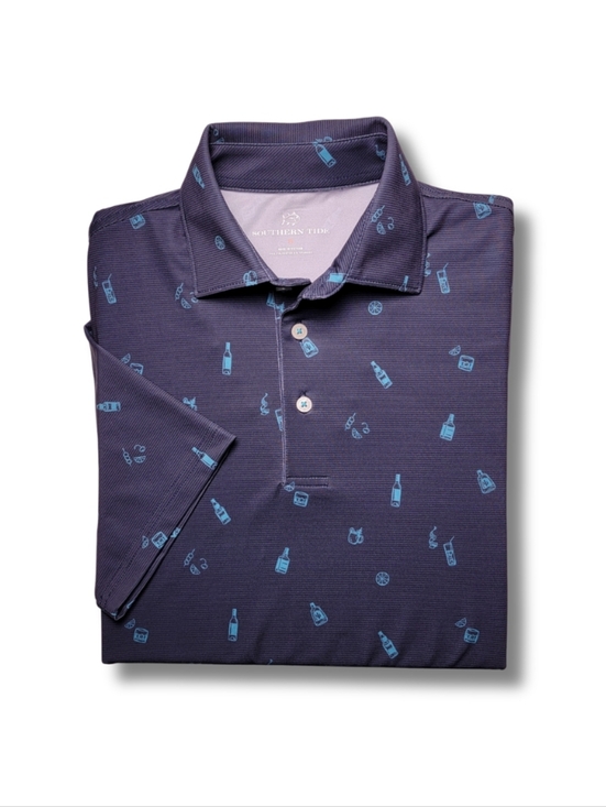Southern Tide Other - Southern Tide Navy Cocktail All Over Print Performance Golf Polo S